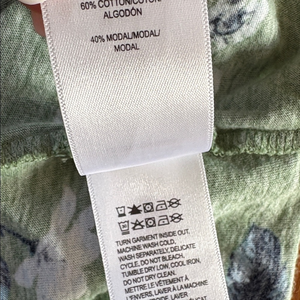 Lucky Brand Green Floral Blouse Size Large Top - Picture 5 of 5